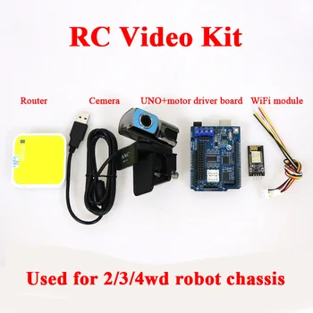  2/3/4wd RC Видео Контролер Комплект за arduino + Такса водача на двигателя + WiFi Модул + Cemera + Рутер за Arduino Умен Робот Резервоар на Автомобил САМ