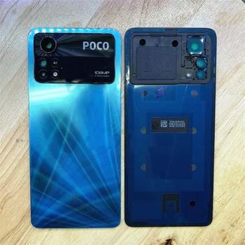  Оригиналът е За Xiaomi Poco Pro X4 5G Задния Капак на Отделението за батерията Стъклен Панел Делото Врата Калъф Замени X4Pro 2201116PG Капак на отделението за батерията