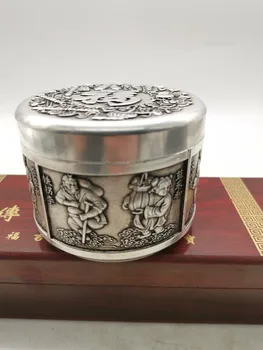  Сребърно покритие бял мед Осем Безсмъртни чаени листа гърне Украса чайници мед гърне декоративна колекция от антични