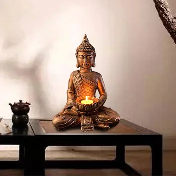  Украса на салон за красота спа център-салон за красота candlesticke статуи на Буда са ръчно изработени от смола